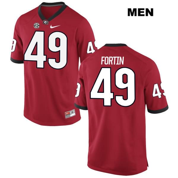 Georgia Bulldogs Men's Turner Fortin #49 NCAA Authentic Red Nike Stitched College Football Jersey RZI8256VA